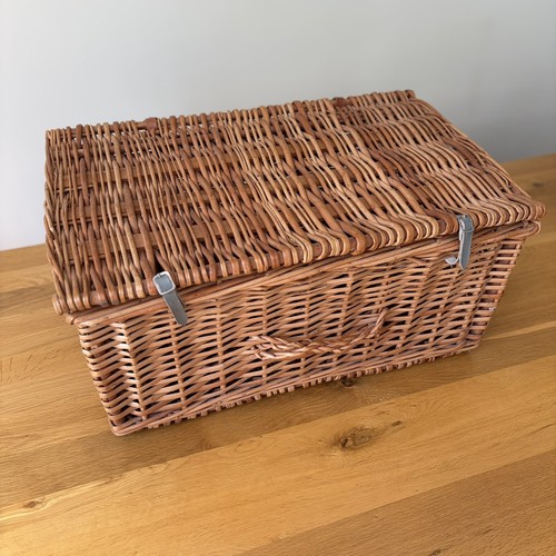 Large wicker hamper basket - hamper,