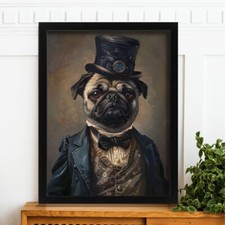 Victorian Portrait Of Pug in