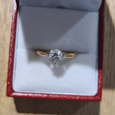 Gold 18ct Diamond solitaire ring.