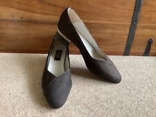 Ladies Lotus brown faux suede shoes low heel gold detail to shoes size 5D