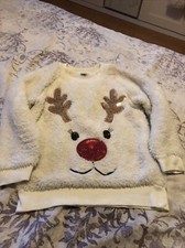 sainsburys TU sparkly sequinned fluffy christmas jumper age 6