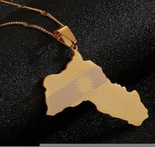 Kurdistan Gold Map Flag