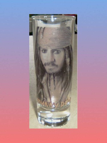 Johnny depp shot glass pirates - depp,