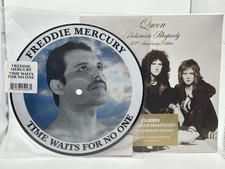 Queen Bohemian Rhapsody 50th Anniversary 7” Blue Vinyl + Time Picture Disc New
