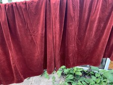 Pair Cotton? Velvet Curtains Brick Red Blackout Lined W64” D50”