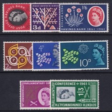 1961 Commemorative Stamps Year Set Unmounted Mint SG623-630 (ordinary)