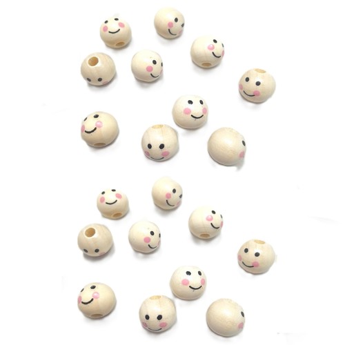 Wooden doll head beads - doll,