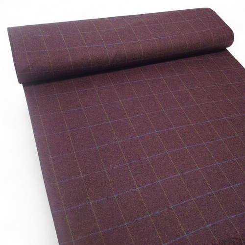 Pure wool plum check flecked - plum,