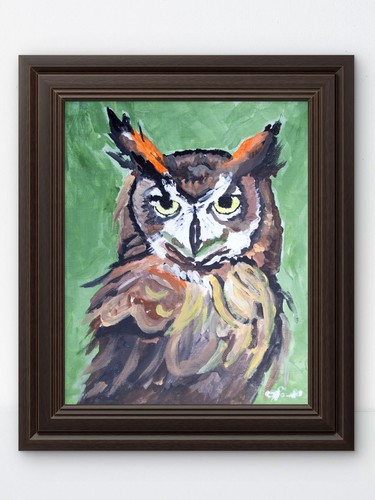 Original owl painting - original,