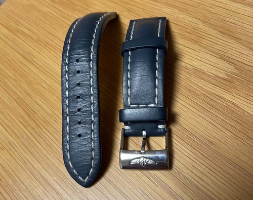 Breitling blue leather strap - blue,