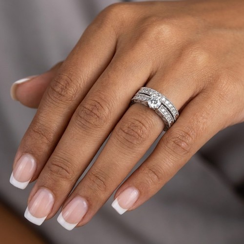 Engagement ring set 18k gold - set,
