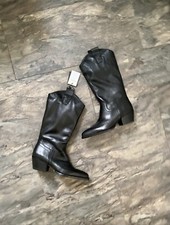 Zara Black Leather Cowboy