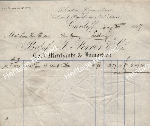 Antique cardiff wales 1907 - cardiff,