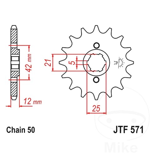 Front sprocket tooth 530 - front,