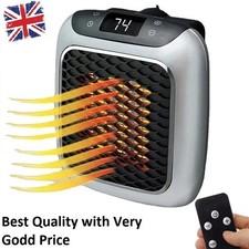 Portable Electric Wall Plug-In Heater Fan with 2 Heat Settings Timer and Remote