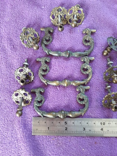 Set antique rococo brass - of, 3