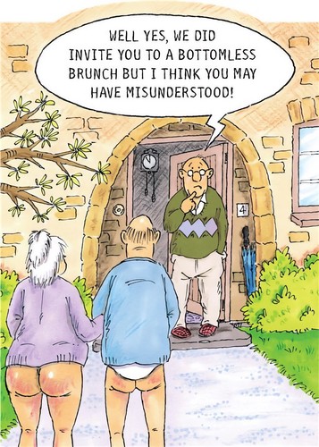 Funny birthday card bottomless - funny,