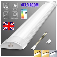 LED Batten Light 6000K White Light Fluorescent Strip Light Slim Fitting Daylight