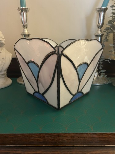 Leaded glass candle - glass, holder