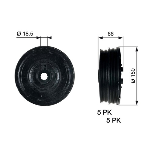 Gates tvd1068 belt pulley - belt,
