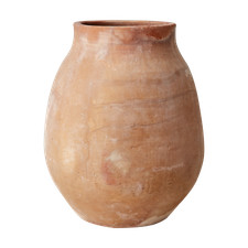 Large Clay Urn Pot, Orange