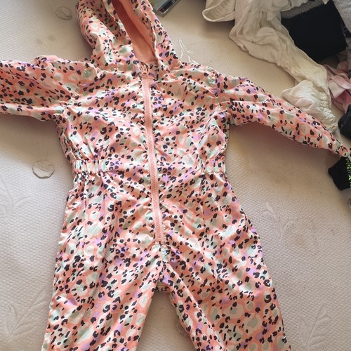 Girls pink hooded - hooded, zip