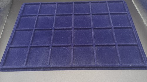 Blue flocked coin - blue, display