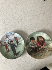 Artists of the World Collector Plates Chinese Children x2