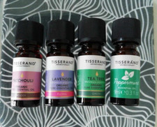 Tisserand Organic Peppermint Tea Tree Lavender Patchouli Essential Oils - USED