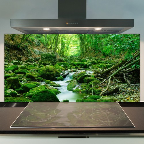 Glass kitchen splashback tile - kitchen,