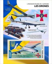 UKRAINE WAR Unmanned UAV/Drone BAYRAKTAR TB2 Aircraft MNH Stamp Sheet 2022 Togo