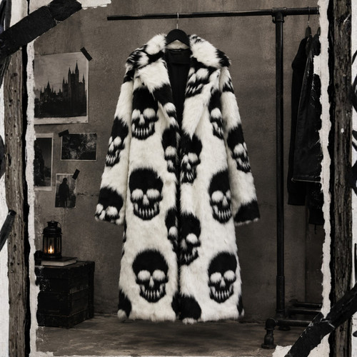 Men skull fur - skull, coat
