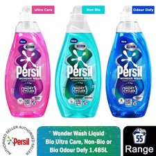 Persil Wonder Wash Liquid Bio Ultra Care, Non-Bio or Bio Odour Defy, 55W, 2Packs