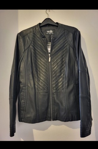 Black faux leather jacket size - leather,