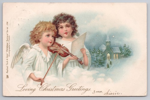 Postcard antique christmas - postcard,
