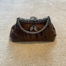 Vintage Y2K Real Crocodile Skin Handmade Clutch Bag Bought In Singapore