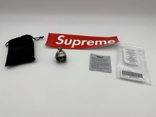 Supreme SS25 - Skull Bell Embossed Logo Silver Keychain Keyring 