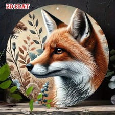 Fox Garden Ornament - Metal Plaque Wall Art Animal Sign  Shed Fence
