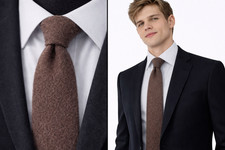 Wool Men's Ties Plain Brown