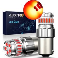 2x Red 1156 BA15S 382 P21W COB LED Car Rear Turn Tail Signal Light Lamp Canbus