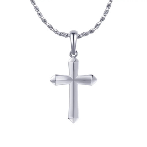Sterling silver crucifix - silver,