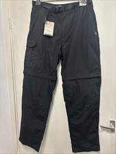 Craghoppers Men's Kiwi Convertible Trousers Black Size UK 34 Brand New with Tags