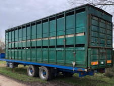 STEWART 15BTT 28Ft Flat Trailer with 24 Ft Aluminium Livestock Box, Year 2008