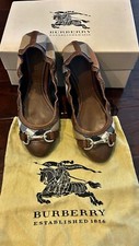 BURBERRY Size 8.5Heritage House check  Ballerina Flats Shoes 39 Eur
