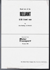 Reliant Regal 3/25 5cwt Van