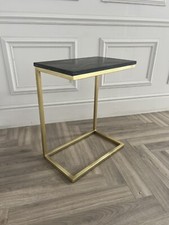SOFA WORKSHOP EX DISPLAY/SHOWROOM STOCK BURY SOFA TABLE 50X30CM IN MARBLE BLACK 