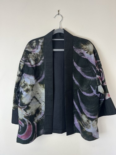 Vintage raw silk haori - vintage,
