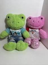 Build a Bear Spring Pink And Green Frog Plush Soft Toy With Clothes 16”