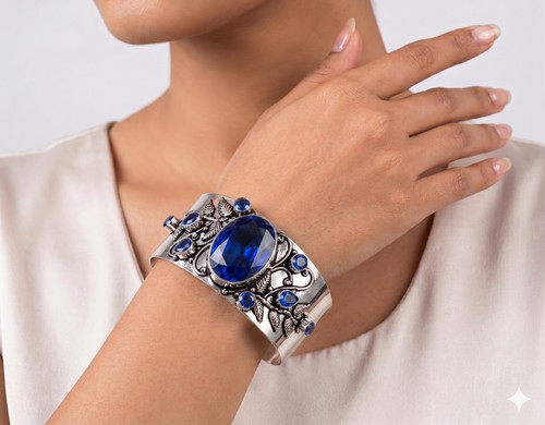 Tanzanite handmade cuff - tanzanite,