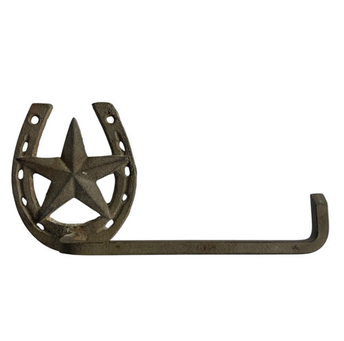 Rustic iron horseshoe star - iron,